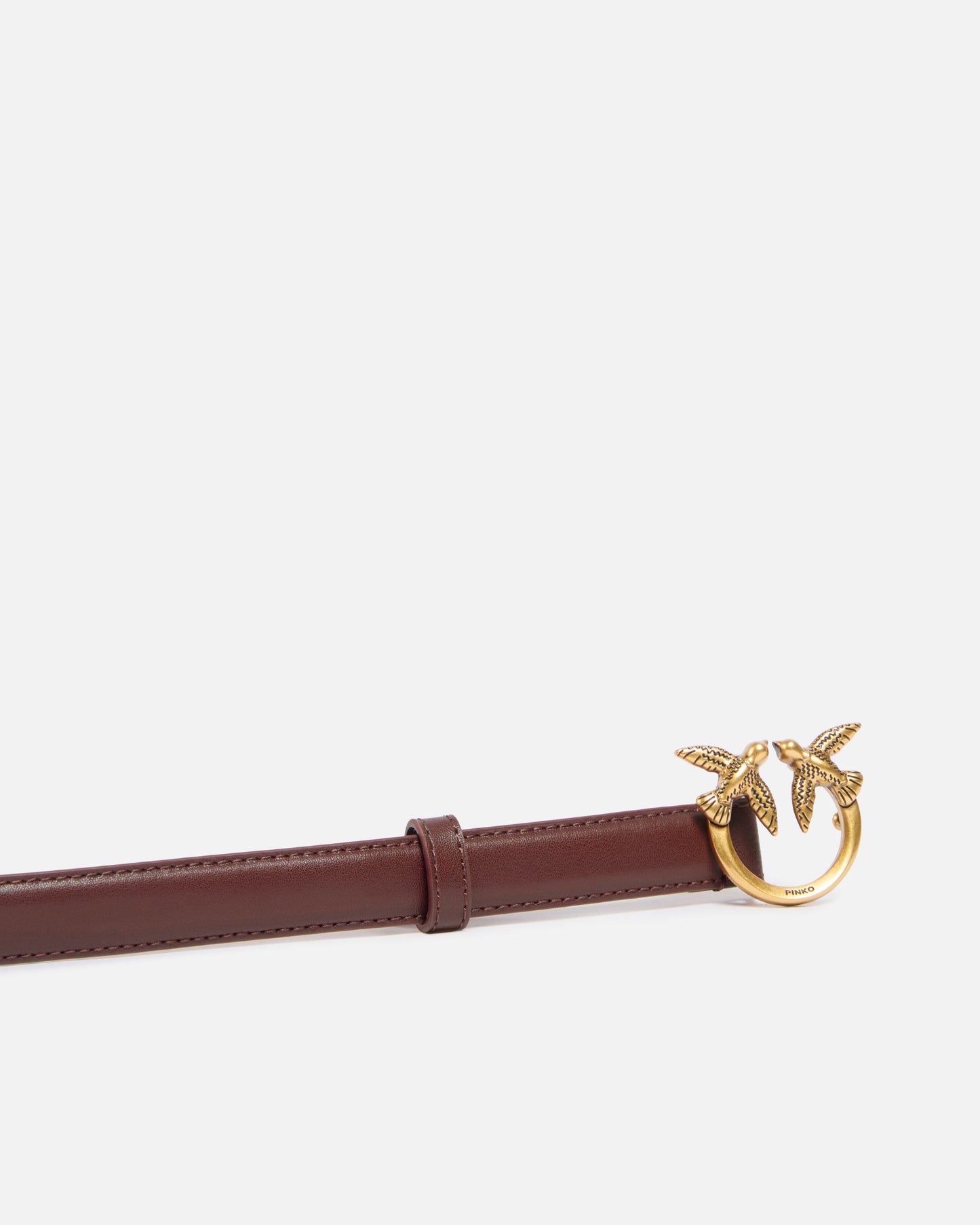 Love Birds thin leather belt 2cm