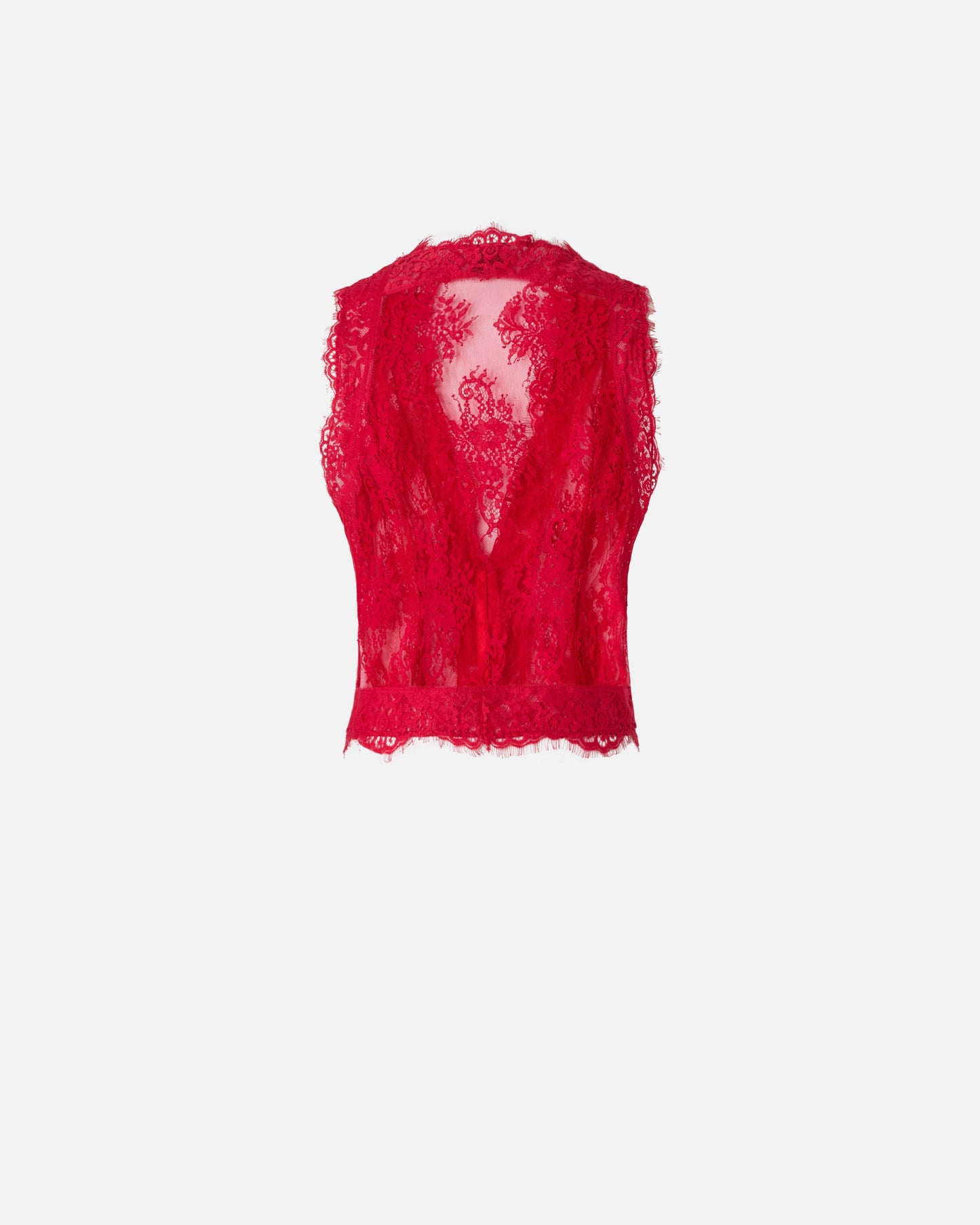 Floral Valenciennes lace vest