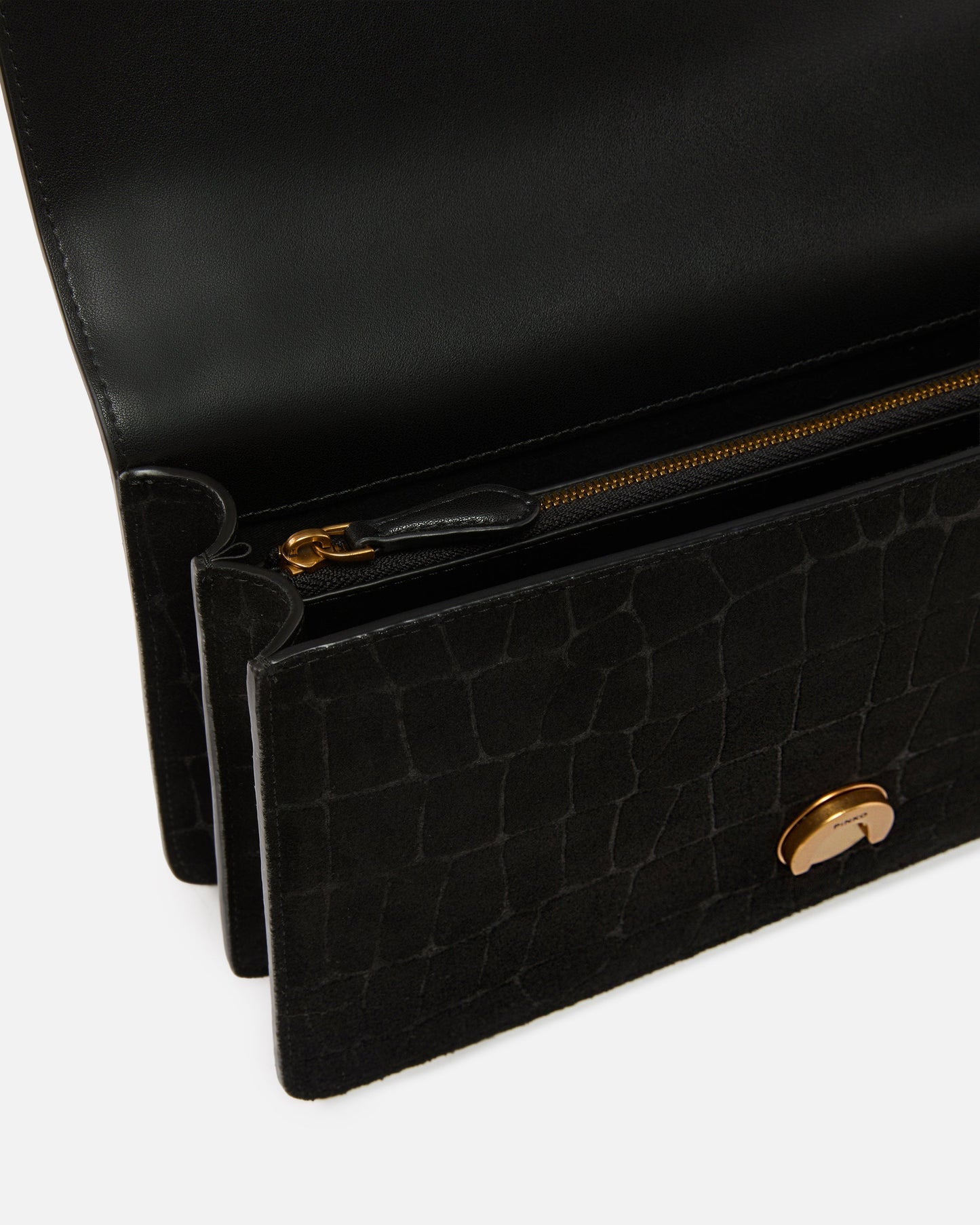 Love Bag One medium crossbody bag in crocodile-print leather
