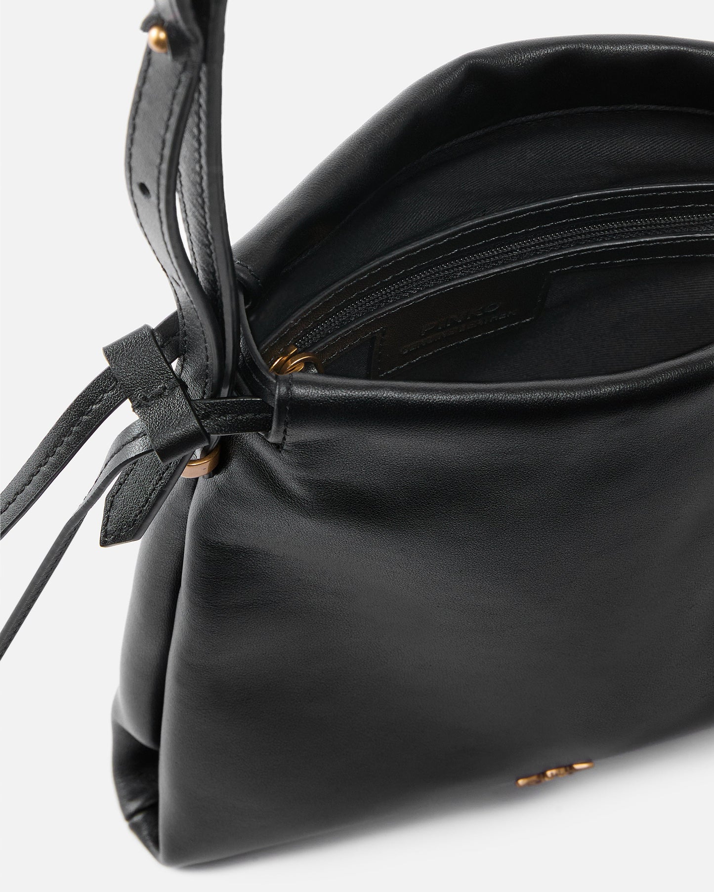 Leather Mini Slouchy Bag with Love Birds logo