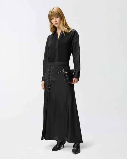 Poplin and crêpe shirt