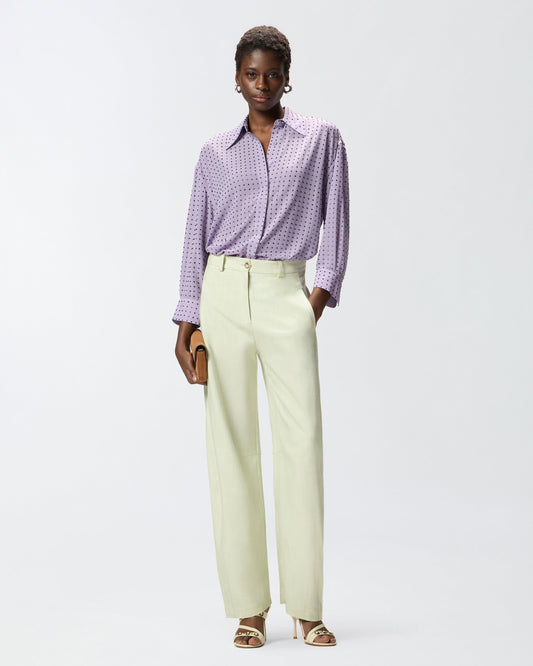 Rhinestoned georgette shirt
