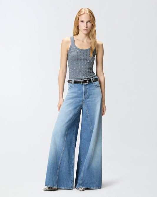 Vest top with jewel details