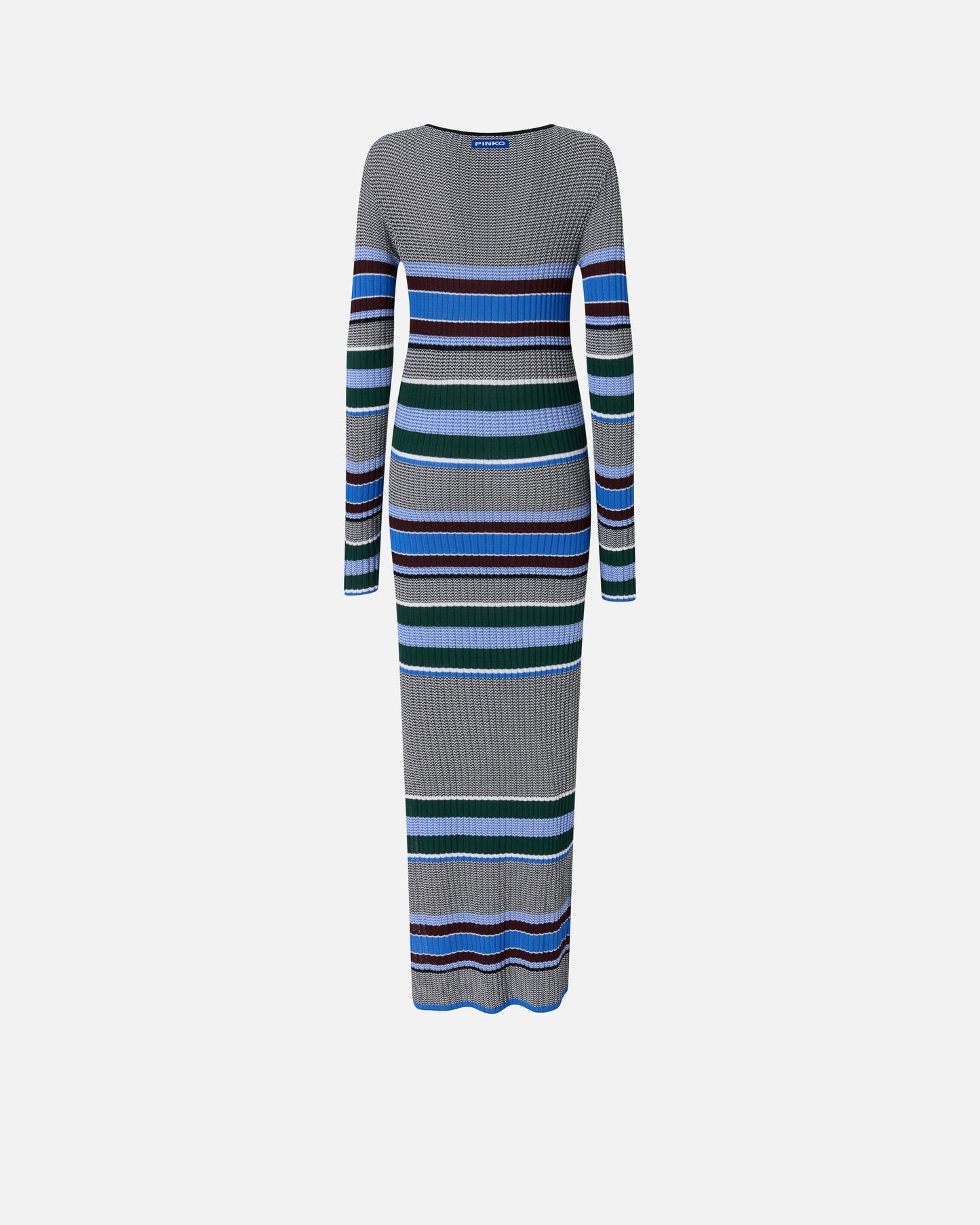 Long striped knit slim-fit dress