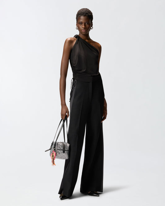 One-shoulder top with knot detail