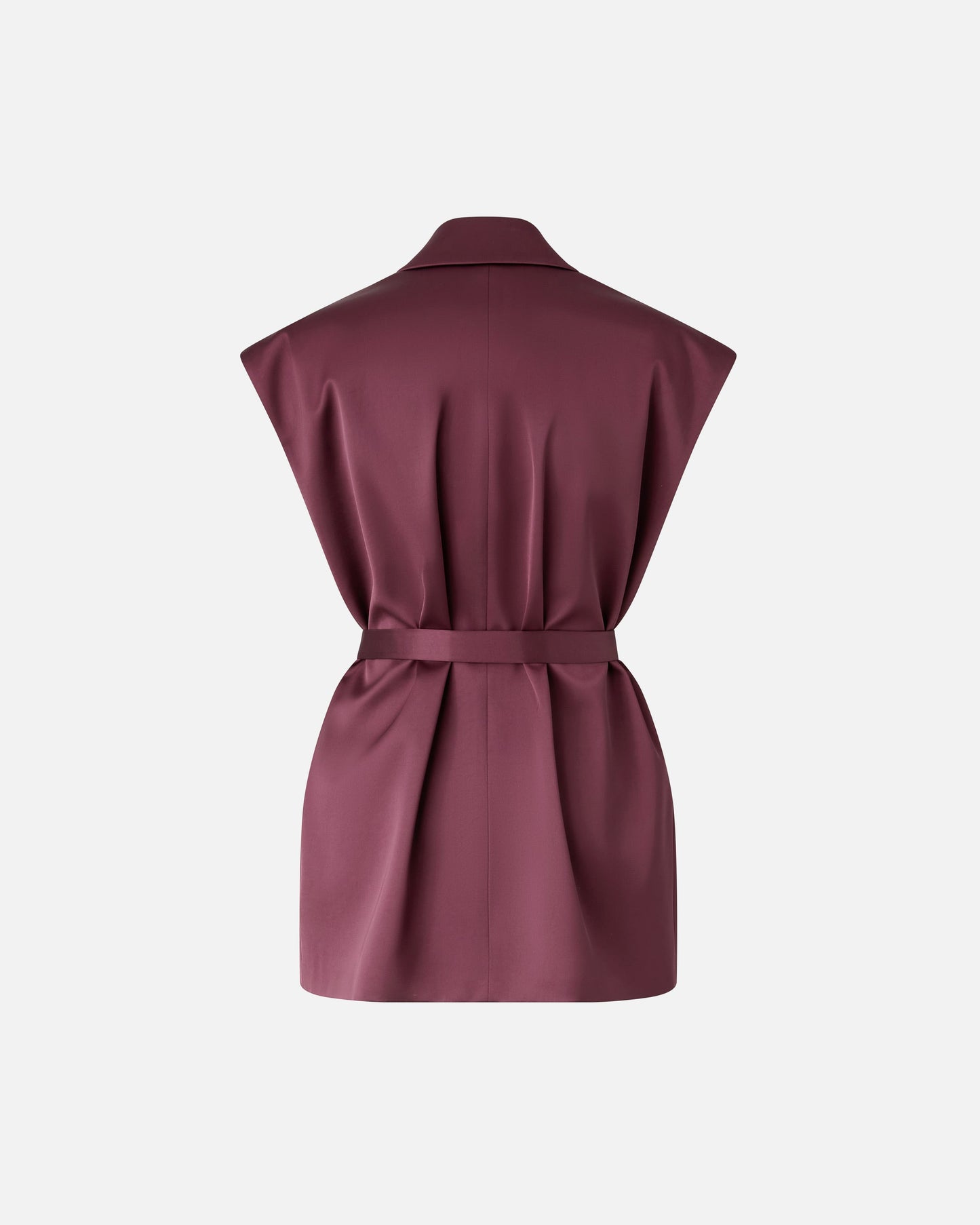 Sleeveless jacket in satin