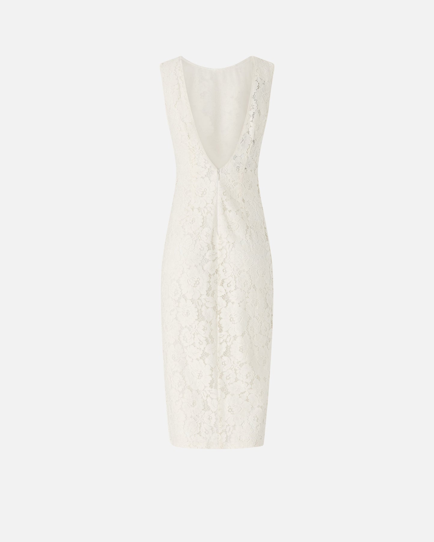 Floral lace dress with plunging rear neckline