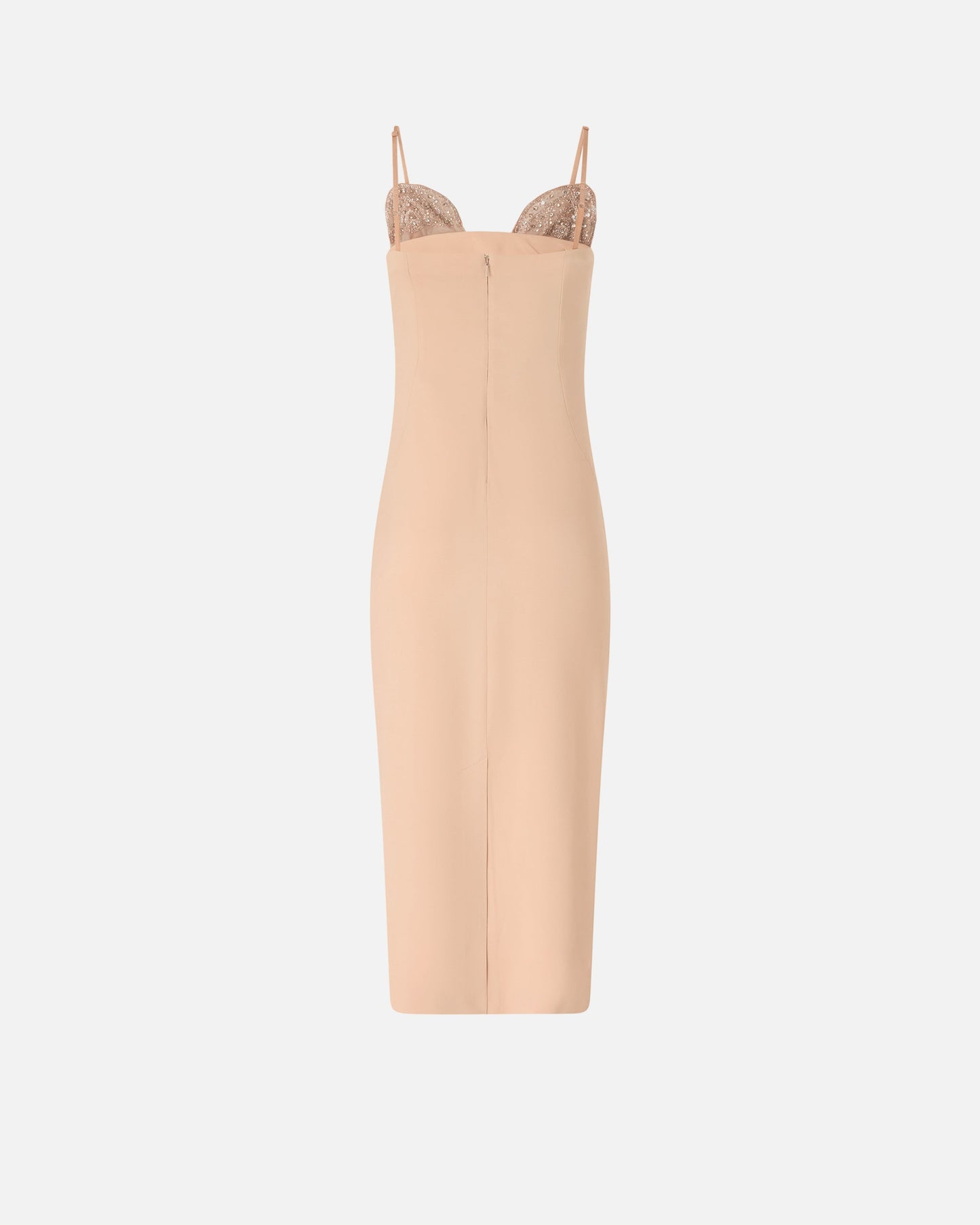 Slim-fit midi dress with jewel embroidery
