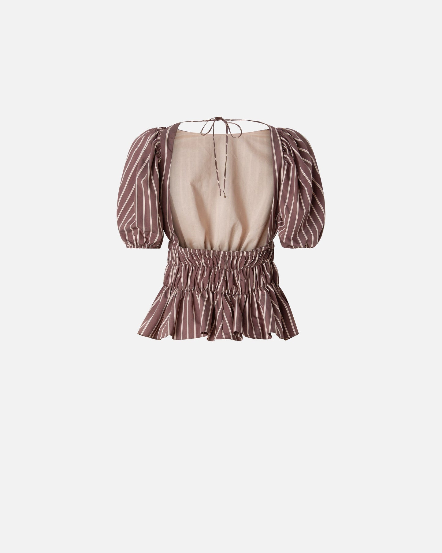 Striped cropped top with open back