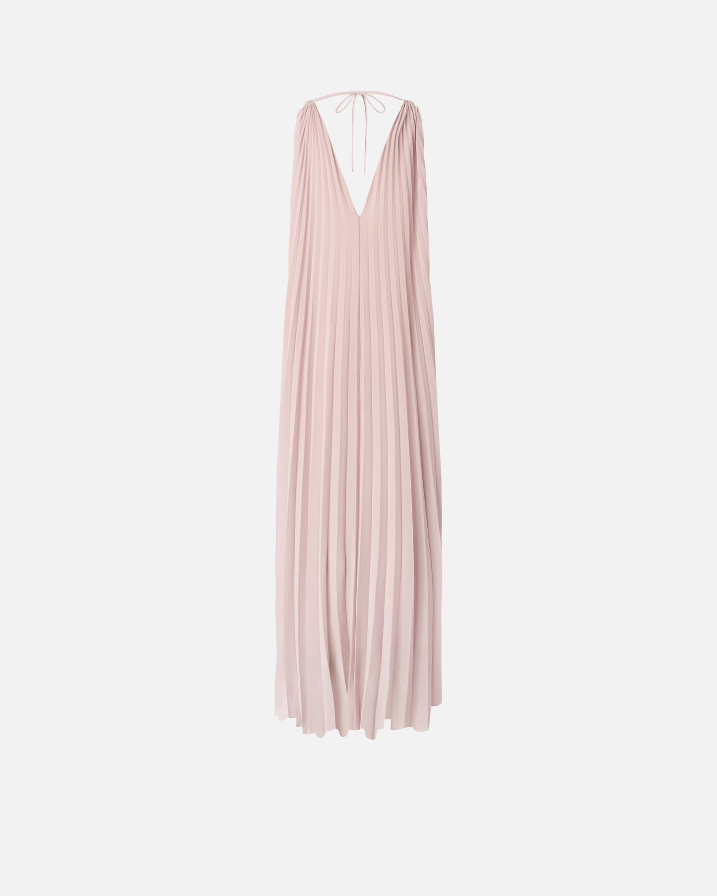 Long pleated dress with slit