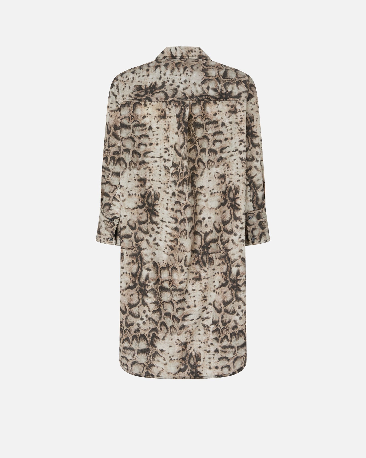 Mini dress with snake print and neckline ribbons
