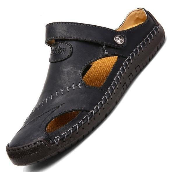 Große Weiche Herren-Outdoor-Sandalen aus Leder, Atmungsaktiv