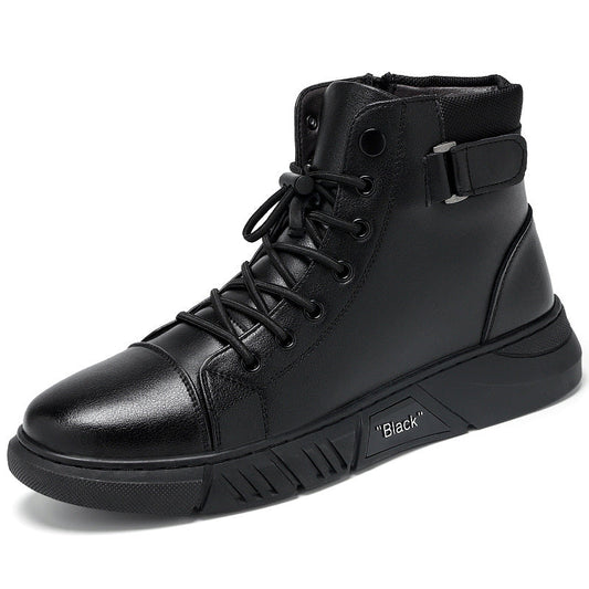 Men's Genuine Leather Boots | Casual & Versatile | Waterproof & Fleece-Lined