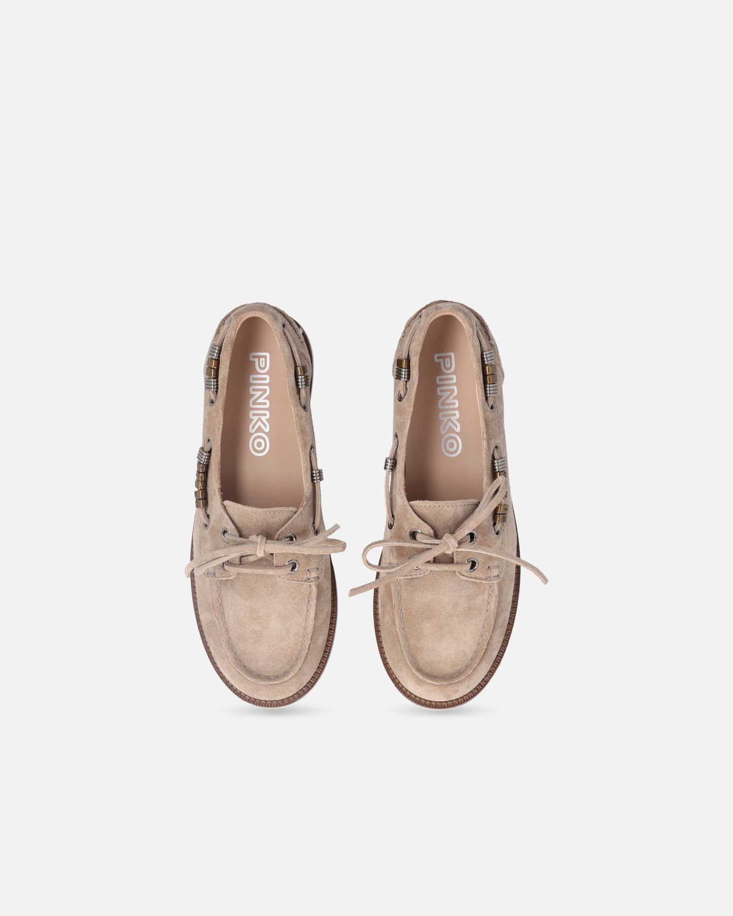 Suede moccasins with jewel details