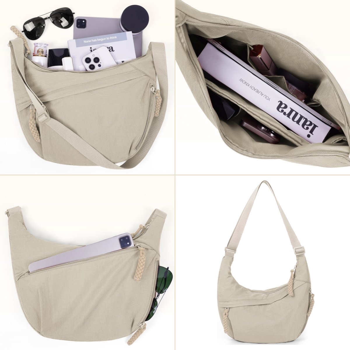Designer Direktvertrieb Damenmode Uni-Nylon Umhängetasche Hobo-Tasche