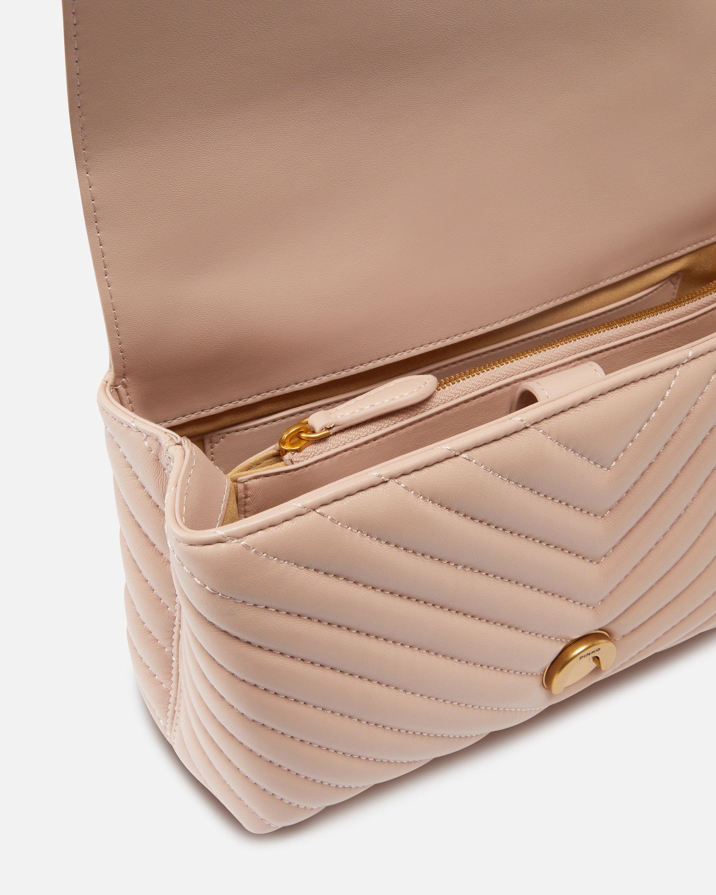 Medium handbag Love Bag Puff Chevron in nappa leather