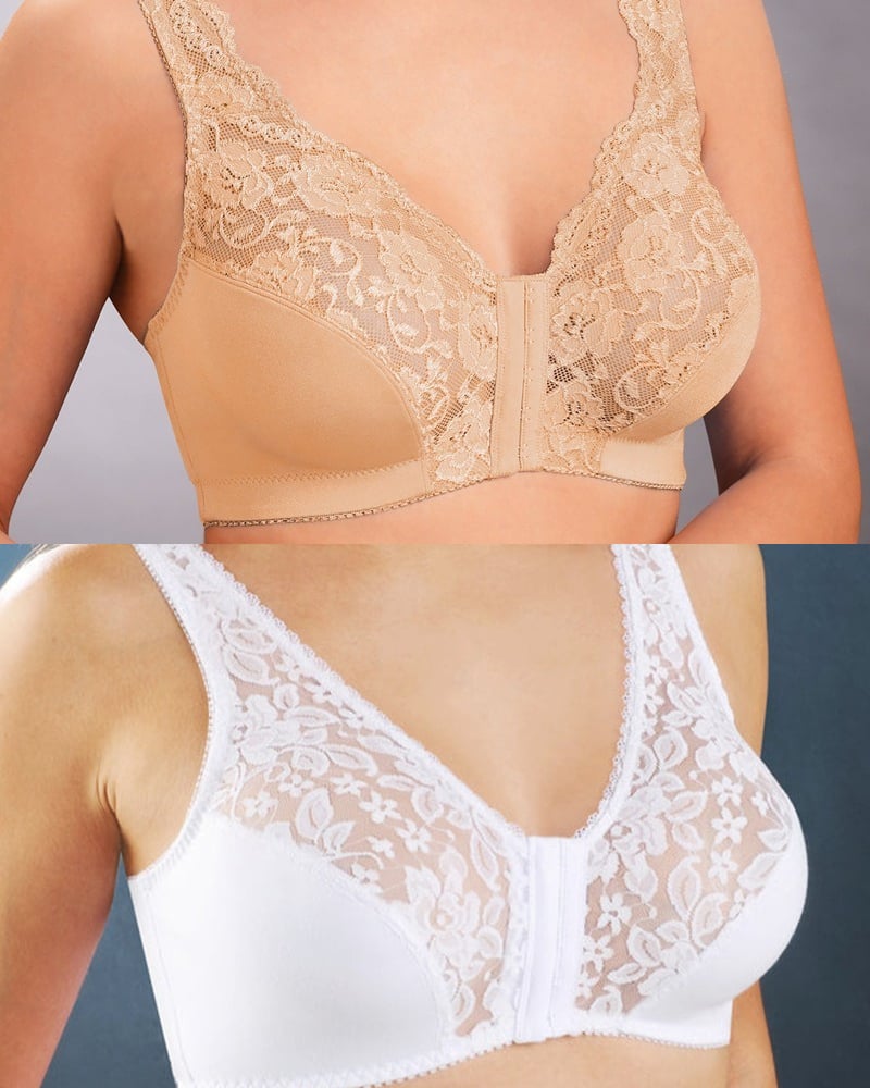 🎁1 kaufen, 1 gratis!🎁 – Stretch-Spitzen-BH mit Vorderverschluss