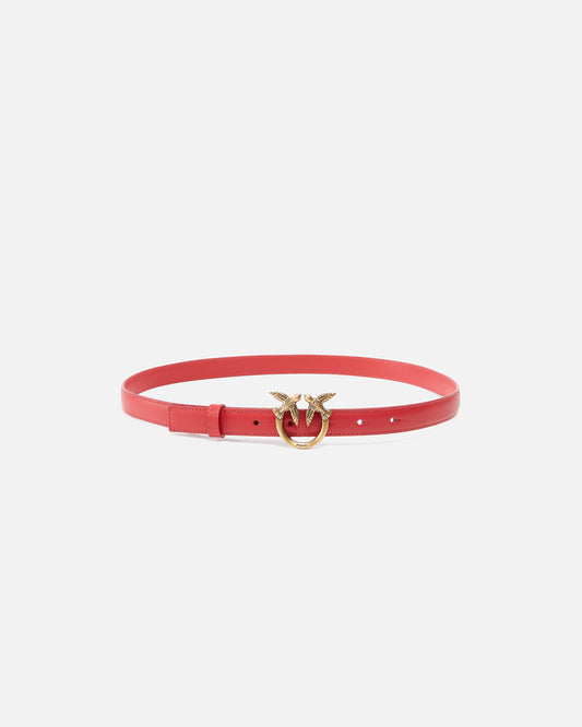 Love Birds thin leather belt 2cm