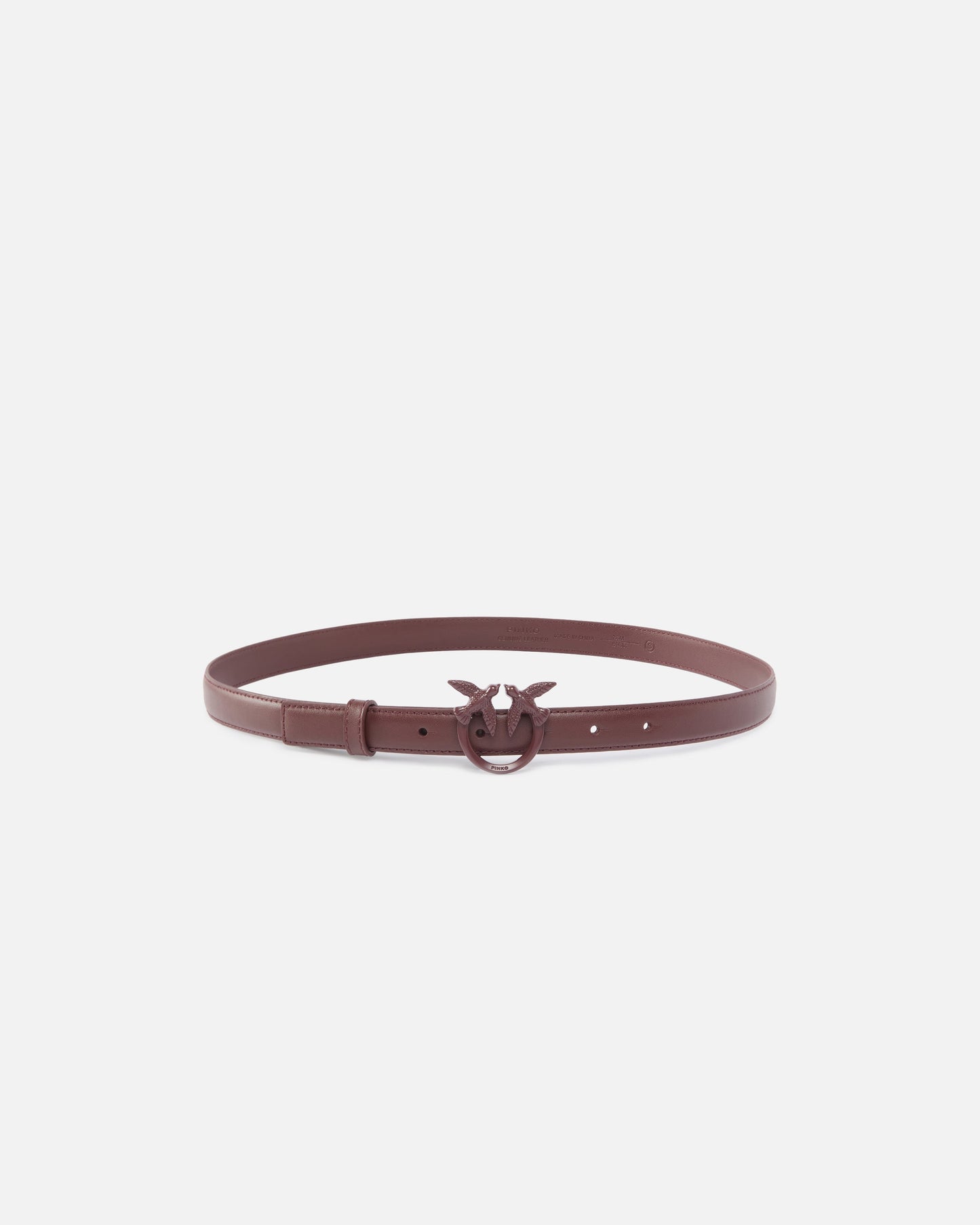 Thin colour-block Love Birds leather belt 2cm
