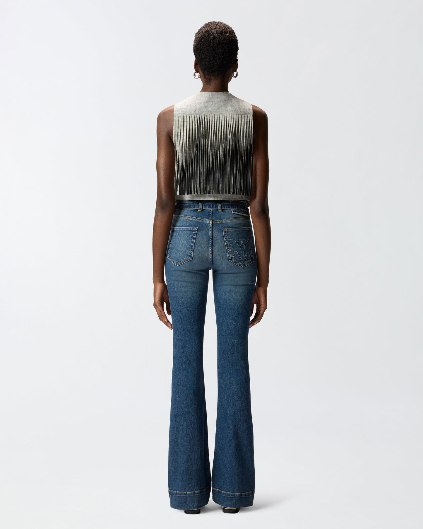 Dark jeans with belt and Love Birds buckle