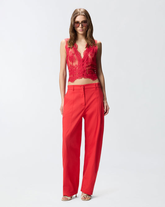 Floral Valenciennes lace vest