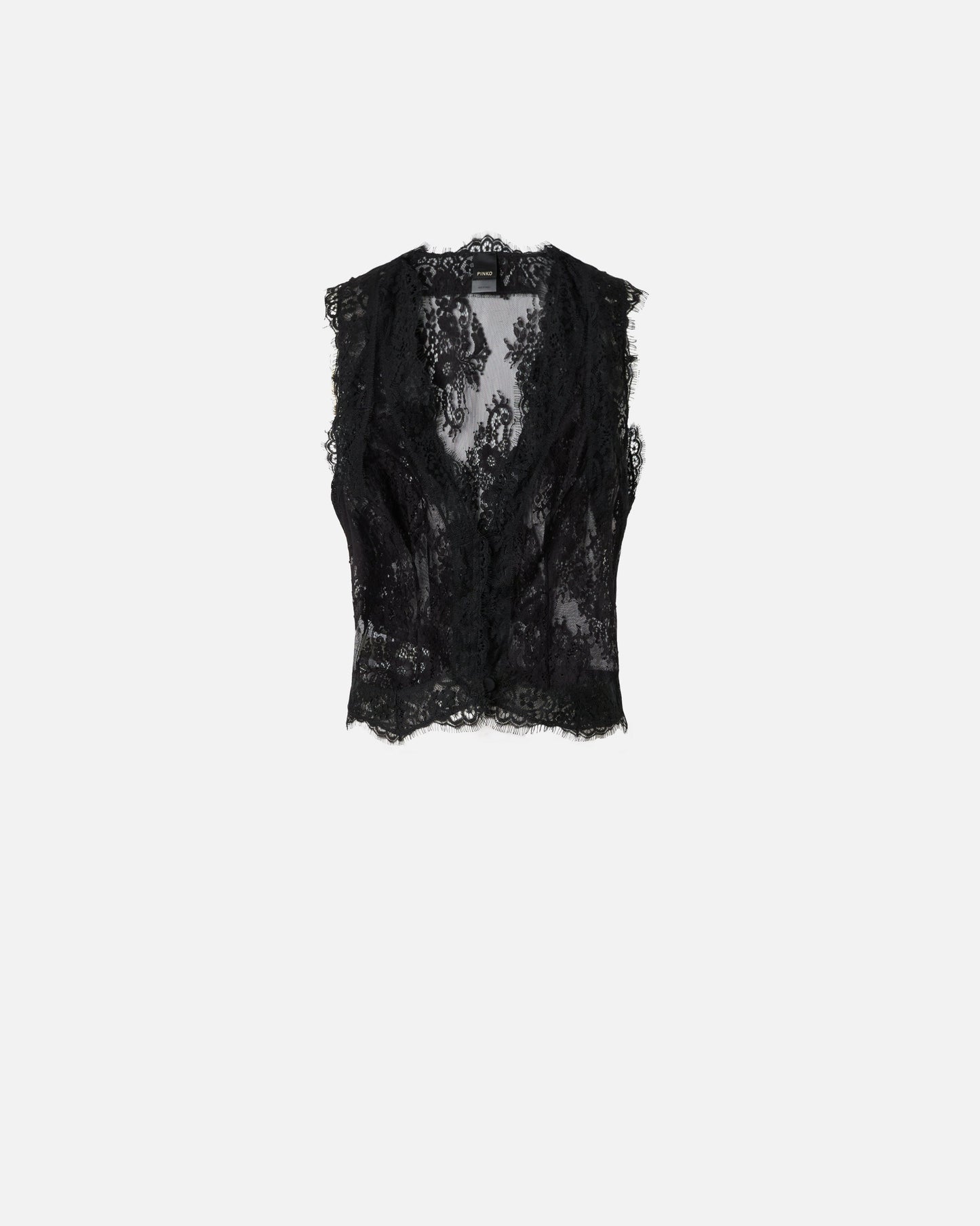 Floral Valenciennes lace vest