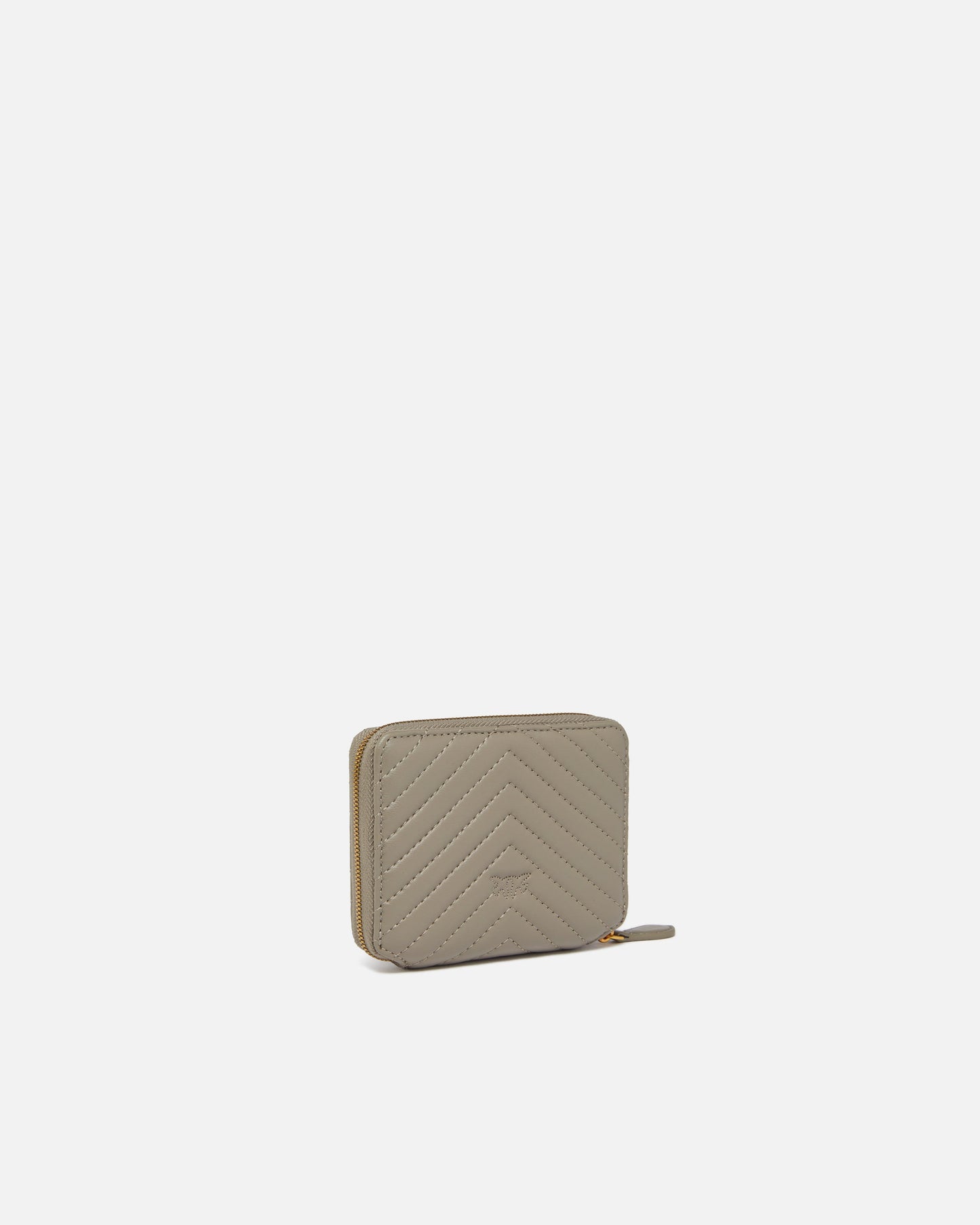 Square quilted nappa leather zip-around purse