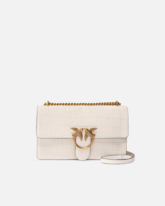Love Bag One medium crossbody bag in crocodile-print leather