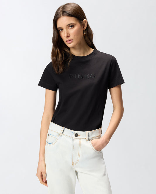 T-shirt with logo embroidery