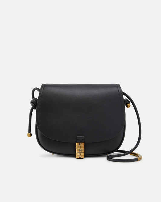 Large leather crossbody bag with knots