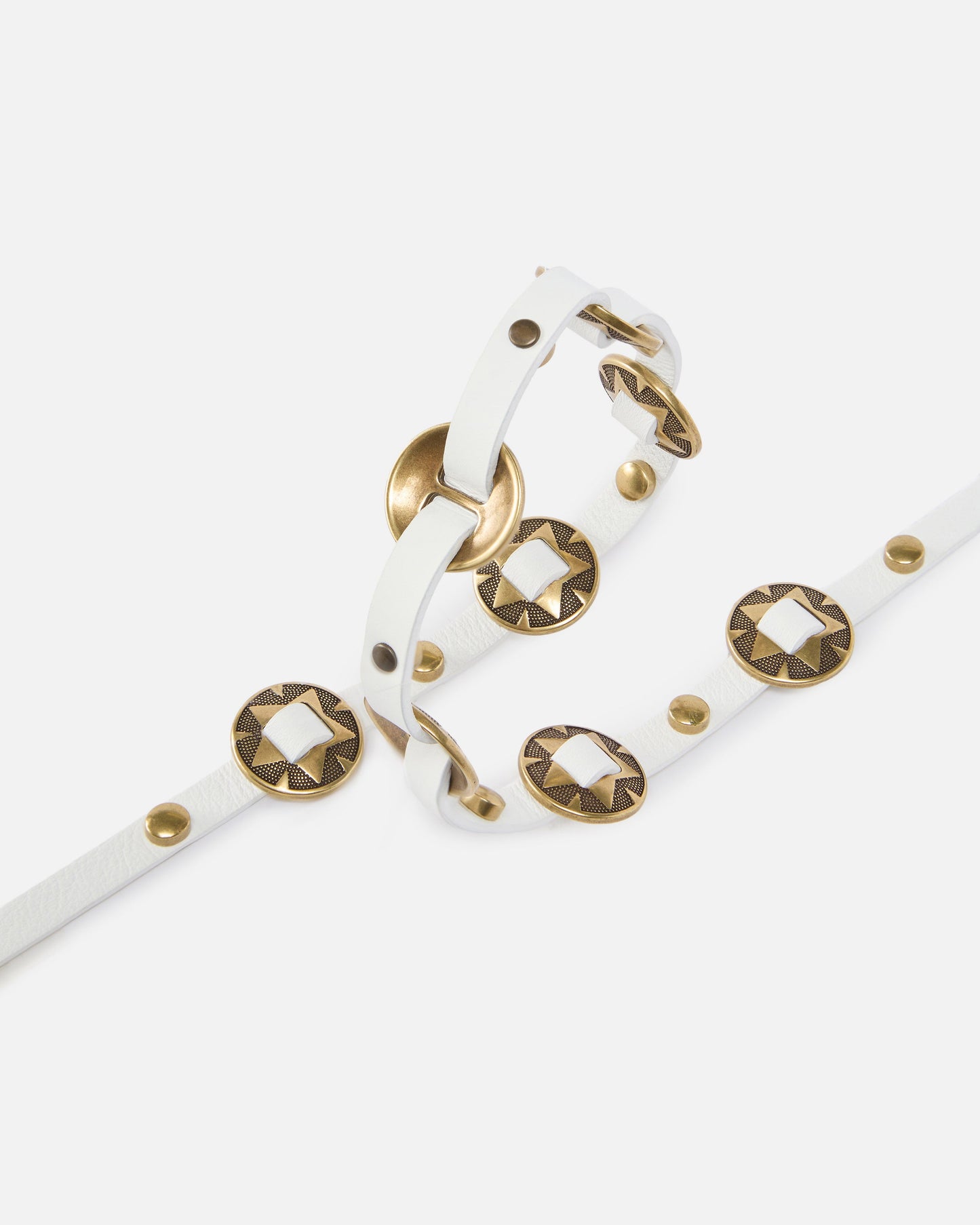 Thin belt with engraved metal plates 1cm