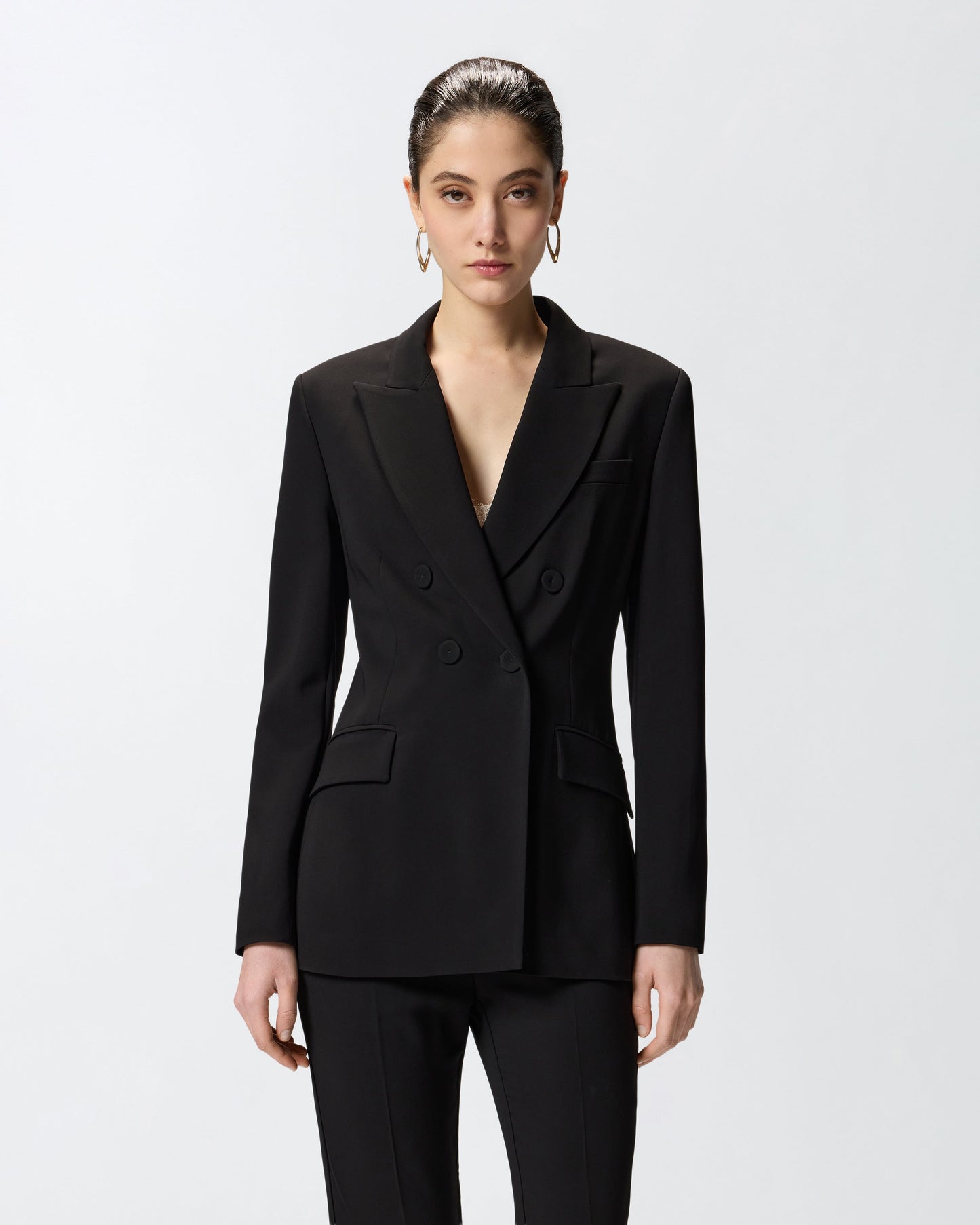 Fitted double-breasted jacket