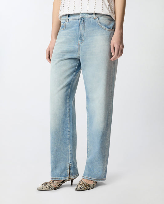 Loose-fit jeans with slits