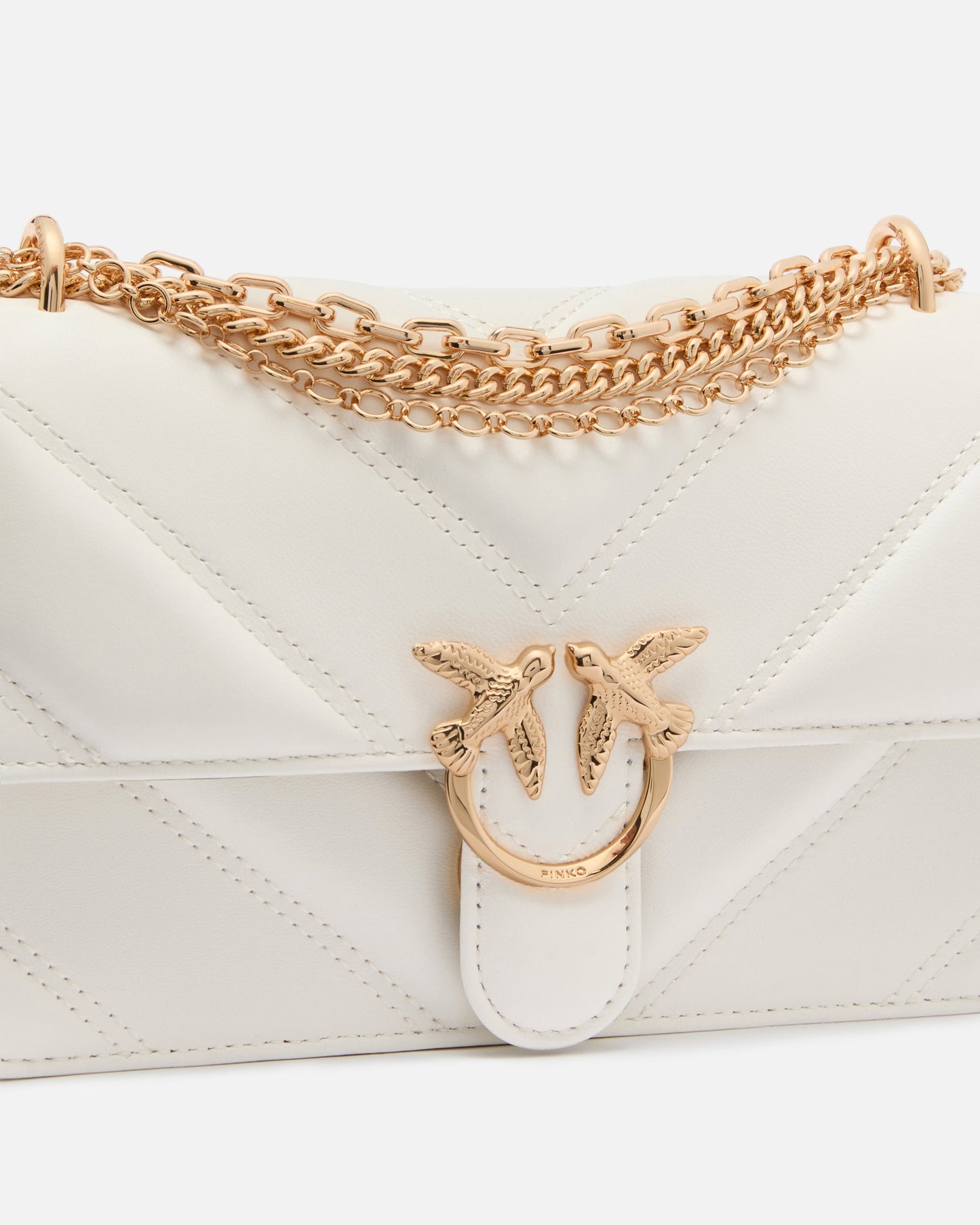 Mini Love Bag One shoulder bag in chevron leather and nappa with triple chain
