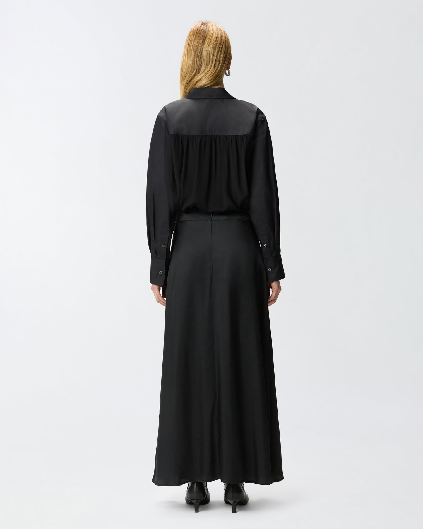 Poplin and crêpe shirt
