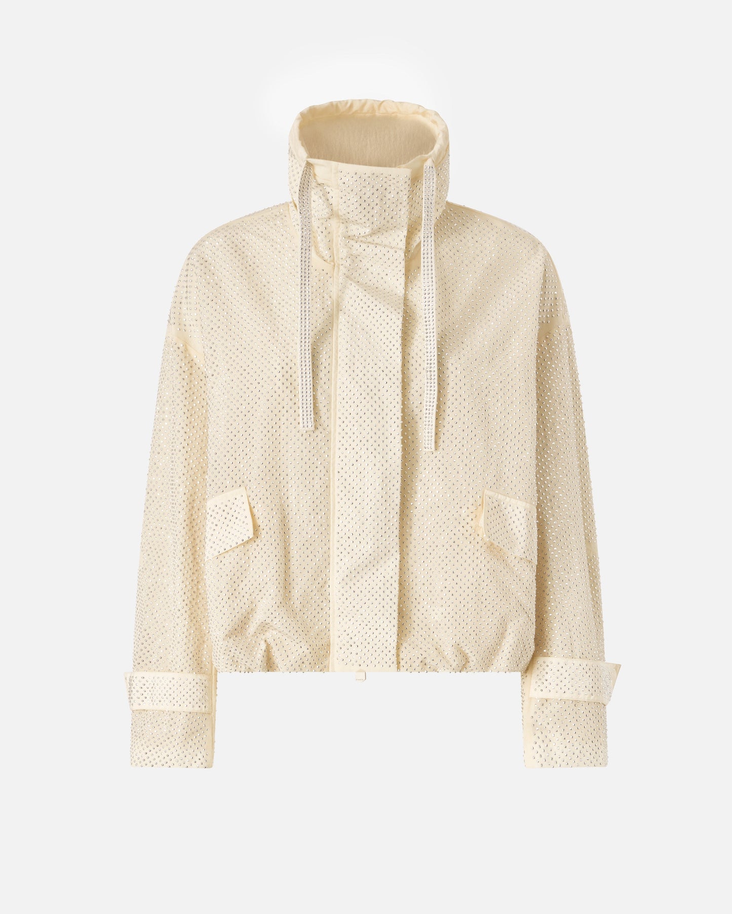 Blouson jacket with all-over micro studs