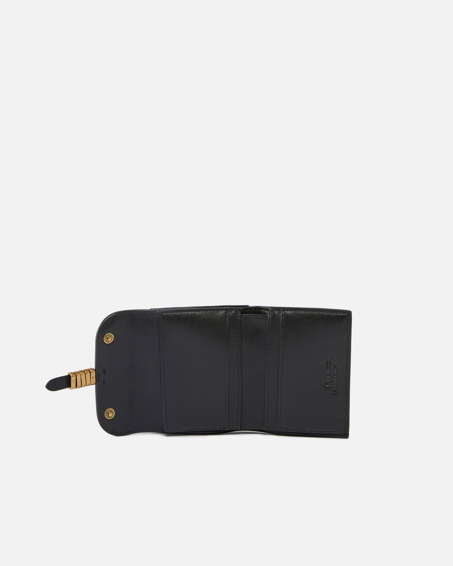 Leather wallet with logo lettering
