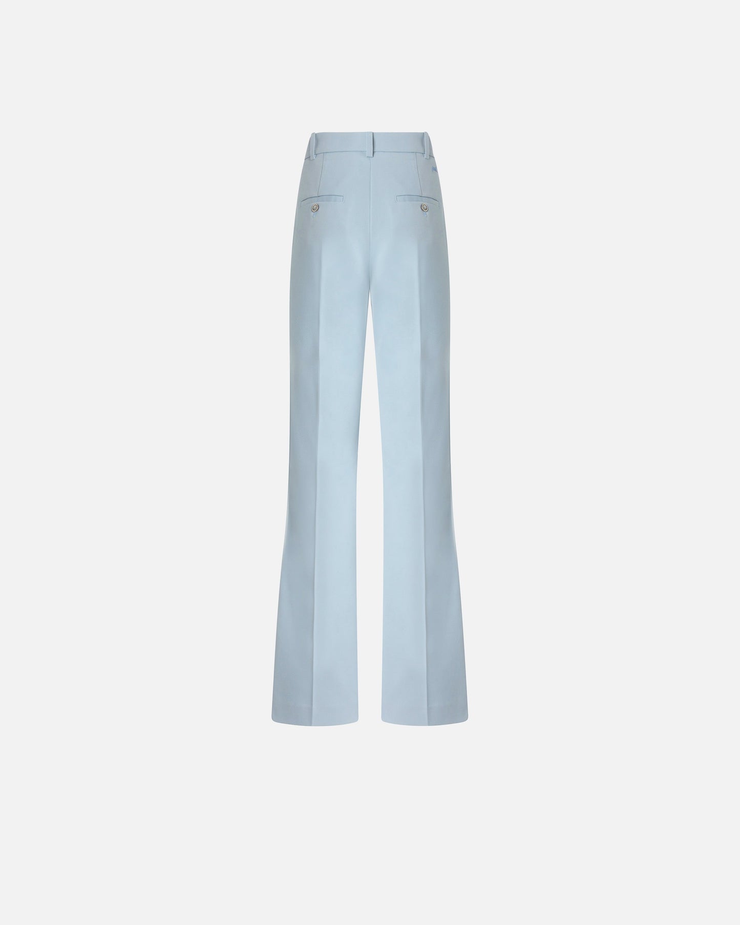 Flared trousers with pressed pleat detail