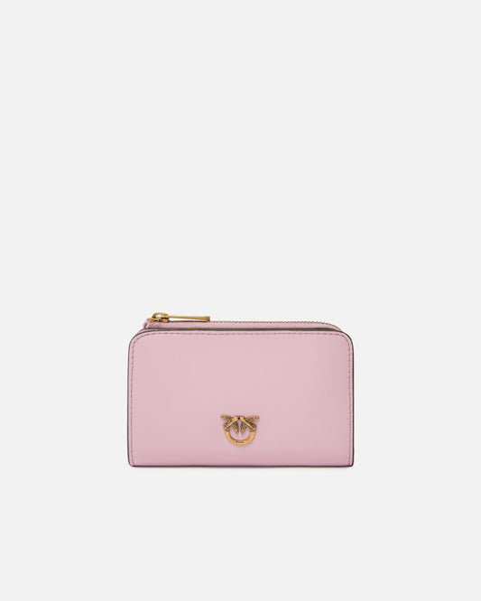 Mini wallet in leather with Love Birds