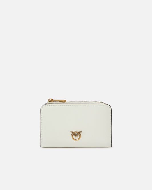 Mini wallet in leather with Love Birds