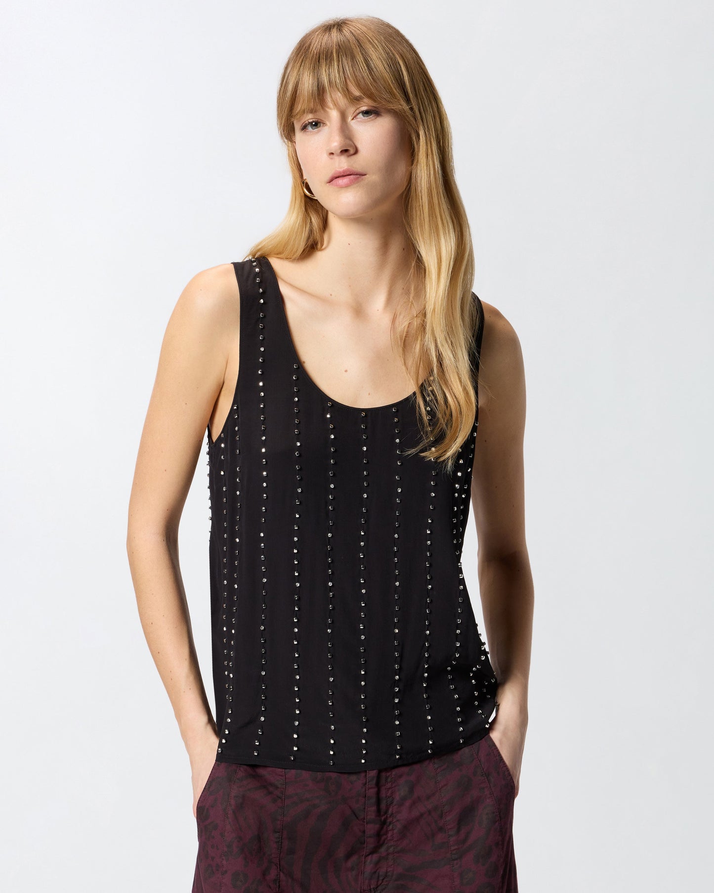 Vest top with jewel stripes