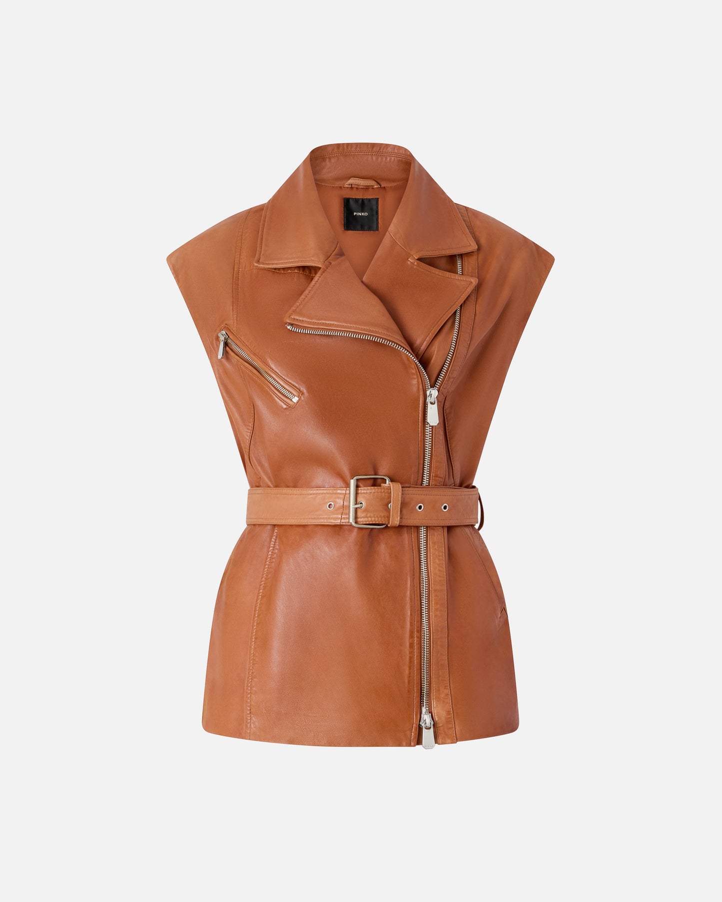 Biker-style leather vest