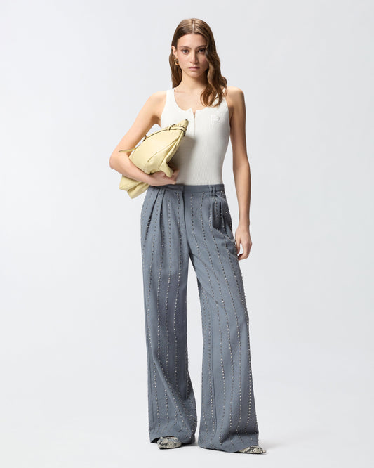 Trousers with jewel stripes