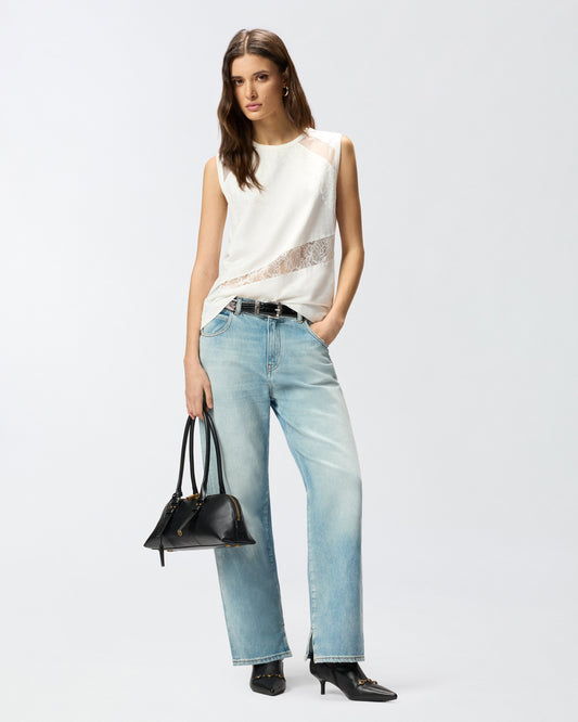Sleeveless top with lace details