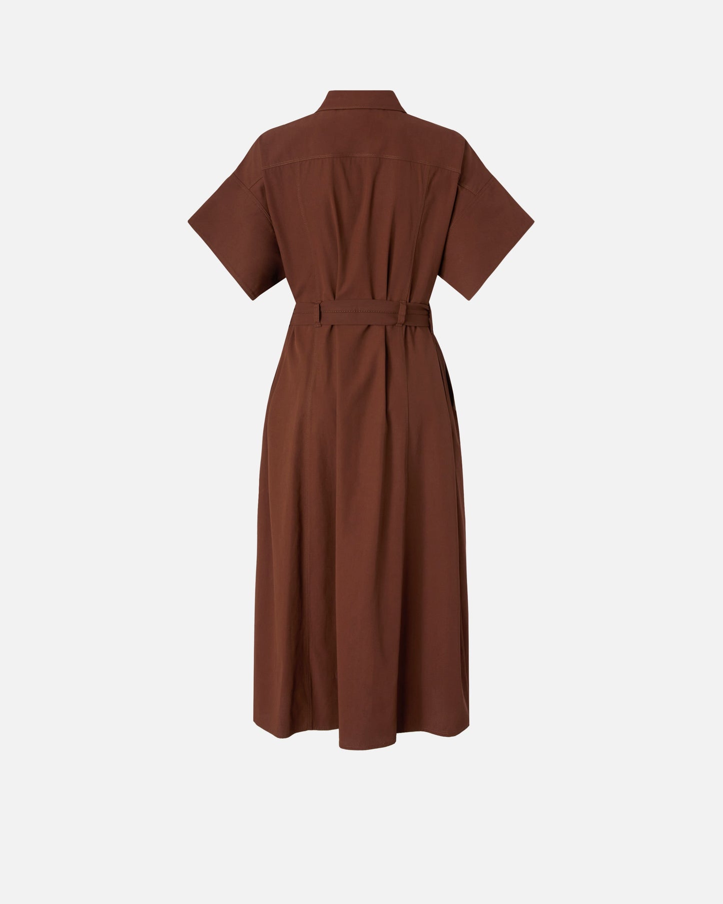 Midi shirt dress with belt