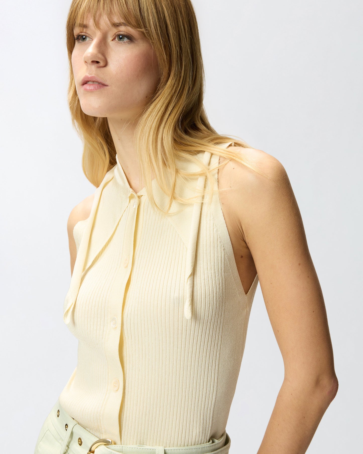 Top with bandana knot and buttons