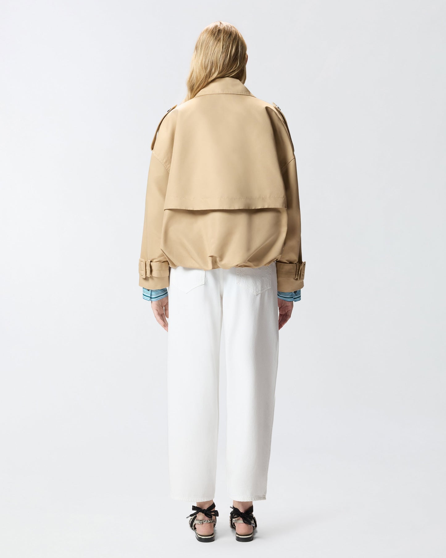 Short double-breasted trench coat