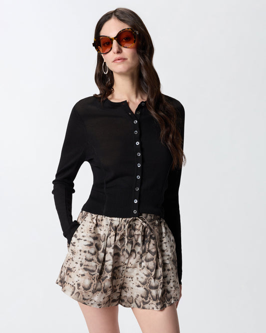 Cardigan with mother-of-pearl buttons