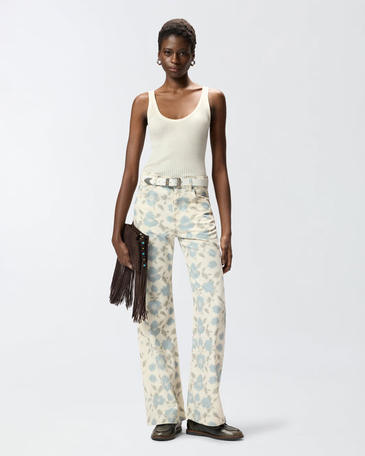 Wide-leg trousers with Cottage Flower print