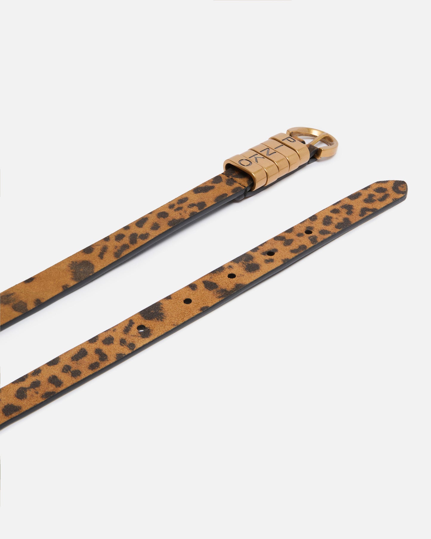Suede belt with leopard print, 2cm
